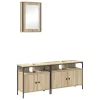 Fürdőszoba bútor szett 3 pcs Barna 80 x 30 x 60 cm Faanyag