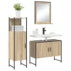 Fürdőszoba bútor szett 3 pcs Barna 33 x 33 x 120.5 cm Faanyag