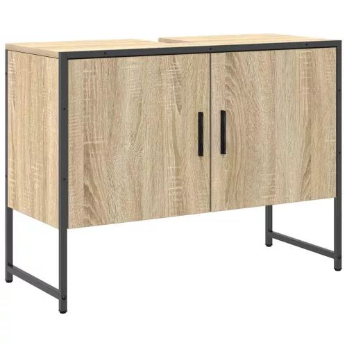 Fürdőszoba bútor szett 3 pcs Barna 33 x 33 x 120.5 cm Faanyag