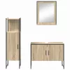 Fürdőszoba bútor szett 3 pcs Barna 33 x 33 x 120.5 cm Faanyag
