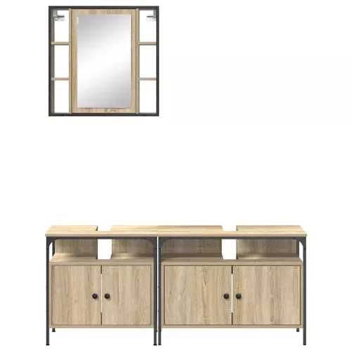Fürdőszobai Szekrény Szett 3 pcs sonoma tölgy 80 x 30 x 60 cm