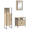 Fürdőszoba bútor szett 3 pcs Barna 33 x 33 x 120.5 cm Faanyag