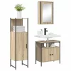 Fürdőszoba bútor szett 3 pcs Barna 33 x 33 x 120.5 cm Faanyag