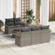 Kerti Kanapé Szett 6 pcs Szürke Poli rattan