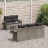 Kerti Kanapé Szett 6 pcs Szürke Poli rattan