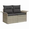 Kerti Kanapé Szett párnával 5 pcs Világosszürke Poli rattan