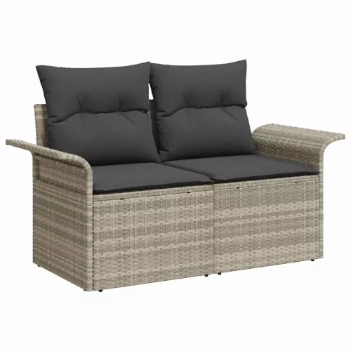 Kerti Kanapé Szett párnával 5 pcs Világosszürke Poli rattan