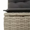 Kerti Kanapé Szett párnával 5 pcs Világosszürke Poli rattan