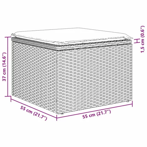 Kerti Kanapé Szett párnával 5 pcs Világosszürke Poli rattan