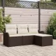 Kerti Kanapé Szett párnával 4 pcs Barna Poli rattan