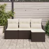 Kerti Kanapé Szett párnával 4 pcs Barna Poli rattan