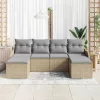 Kerti Kanapé Szett párnával 6 pcs Bézs Poli rattan