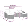 Kerti Kanapé Szett párnával 6 pcs Bézs Poli rattan