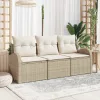 Kerti Kanapé Szett párnával 3 pcs Bézs Poli rattan