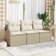 Kerti Kanapé Szett párnával 3 pcs Bézs Poli rattan