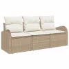 Kerti Kanapé Szett párnával 3 pcs Bézs Poli rattan