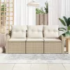 Kerti Kanapé Szett párnával 3 pcs Bézs Poli rattan