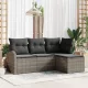 Kerti Kanapé Szett párnával 4 pcs Szürke Poli rattan