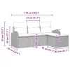 Kerti Kanapé Szett párnával 4 pcs Szürke Poli rattan