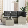 Kerti Kanapé Szett párnával 5 pcs Világosszürke Poli rattan