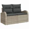 Kerti Kanapé Szett párnával 5 pcs Világosszürke Poli rattan