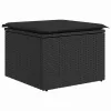 Kerti Kanapé Szett párnával 9 pcs Fekete Poli rattan