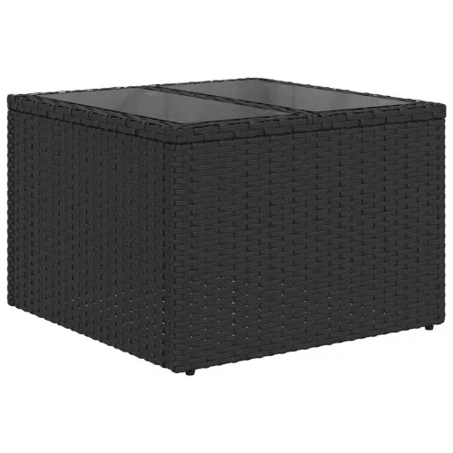 Kanapé Szett 10 pcs Fekete polirattan