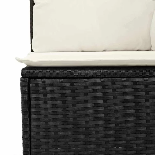 Kanapé Szett 10 pcs Fekete polirattan