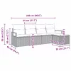 Kerti Kanapé Szett 5 pcs Bézs Poli rattan