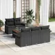 Kerti Kanapé Szett 6 pcs Fekete Poli rattan