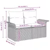 Kerti Kanapé Szett 6 pcs Fekete Poli rattan