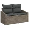 Kerti Kanapé Szett párnával 5 pcs Szürke Poli rattan