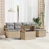 Kerti Kanapé Szett párnával 6 pcs Bézs Poli rattan