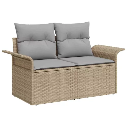 Kerti Kanapé Szett párnával 6 pcs Bézs Poli rattan