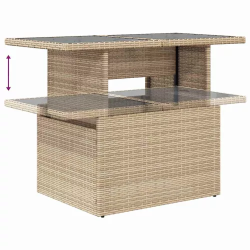 Kerti Kanapé Szett párnával 6 pcs Bézs Poli rattan