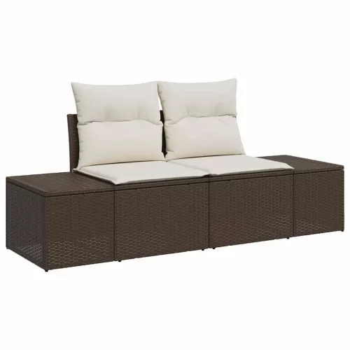 Kerti Kanapé Szett 8 pcs Barna és krémszínű 100 x 55 x 73 cm