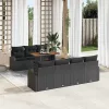 Kerti Kanapé Szett párnával 8 pcs Fekete 100 x 55 x 73 cm
