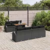 Kerti Kanapé Szett párnával 8 pcs Fekete 100 x 55 x 73 cm