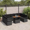 Kerti Kanapé Szett 10 pcs Fekete és Barna 100 x 55 x 73 cm