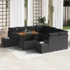 Kert étkező szett 9 pcs Fekete és Barna 100 x 55 x 73 cm