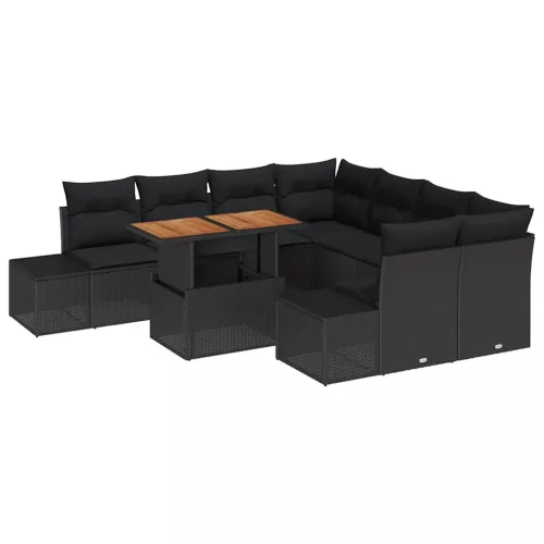 Kert étkező szett 9 pcs Fekete és Barna 100 x 55 x 73 cm