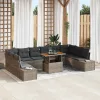 Kerti Kanapé Szett 11 pcs Szürke és Barna 100 x 55 x 73 cm