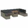 Kerti Kanapé Szett 11 pcs Szürke és Barna 100 x 55 x 73 cm