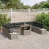 Kerti Kanapé Szett 11 pcs Szürke és Barna 100 x 55 x 73 cm