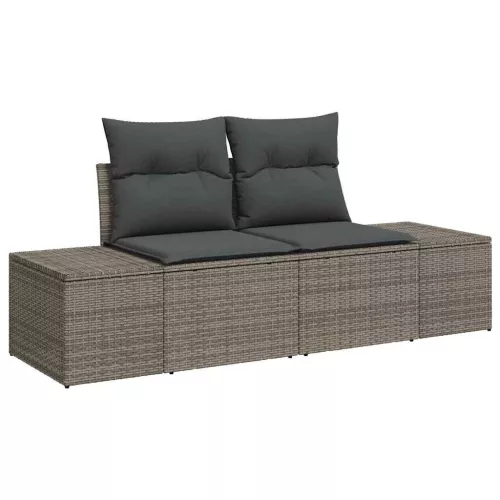 Kerti Kanapé Szett 11 pcs Szürke és Barna 100 x 55 x 73 cm