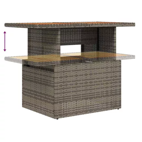Kerti Kanapé Szett 11 pcs Szürke és Barna 100 x 55 x 73 cm