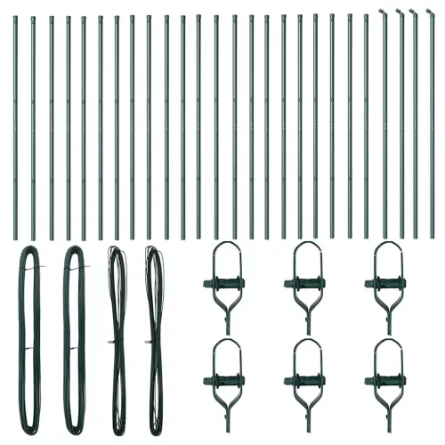Kerítésoszlop Egyéb 26 pcs Zöld 3.2 x 3.2 x 190 cm Acél