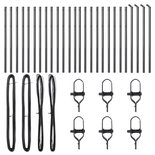 Kerítésoszlop Egyéb 26 pcs Szürke 3.2 x 3.2 x 80 cm Acél
