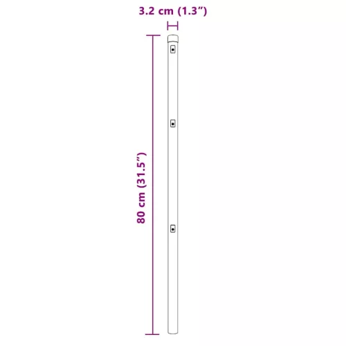 Kerítésoszlop Egyéb 26 pcs Szürke 3.2 x 3.2 x 80 cm Acél