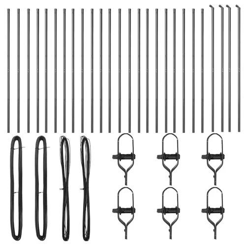 Kerítésoszlop Egyéb 26 pcs Szürke 3.2 x 3.2 x 170 cm Acél